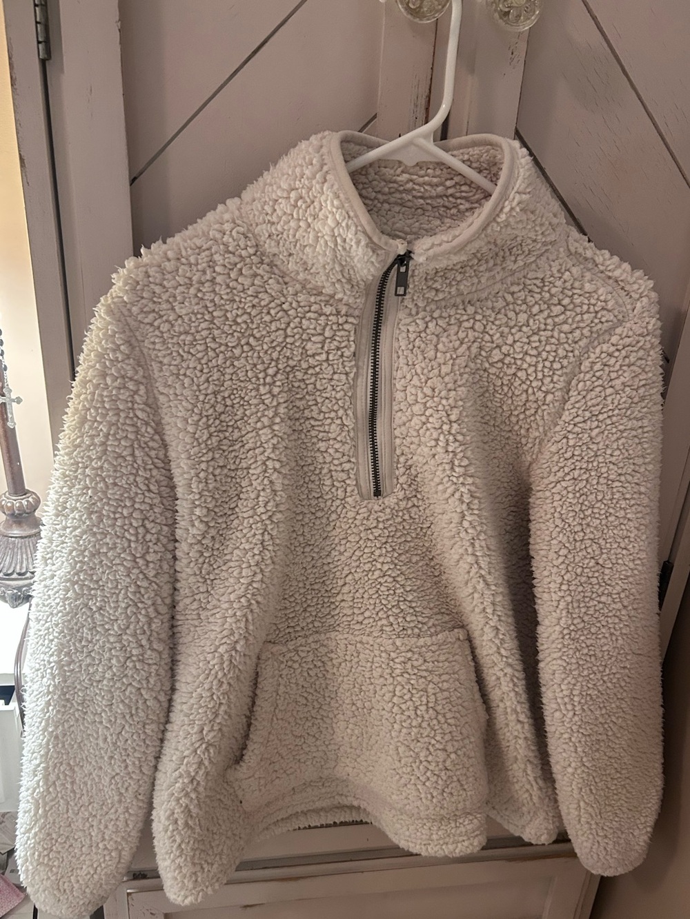 Style &Co. Sherpa Quarter-Zip Pullover Sweater